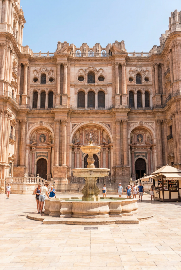 stunning facade malaga cathedral