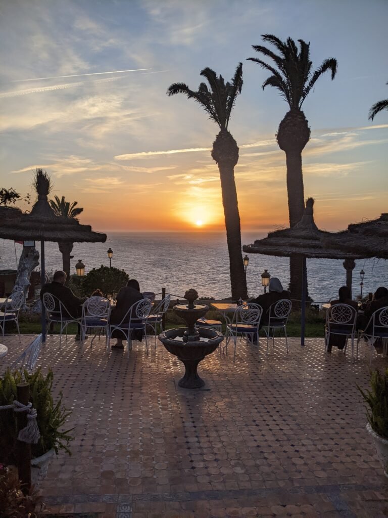 stunning view of sunset from the cap spartel park in tangier