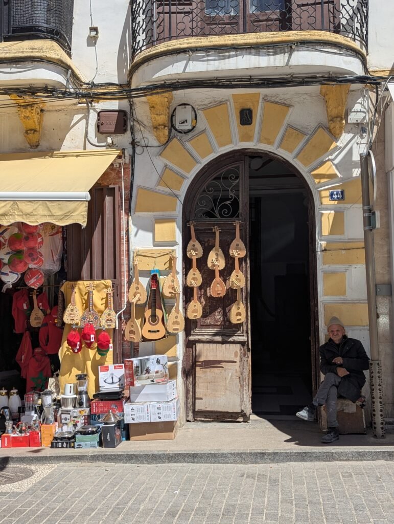 traditional morroccan instruments in tangier's medina