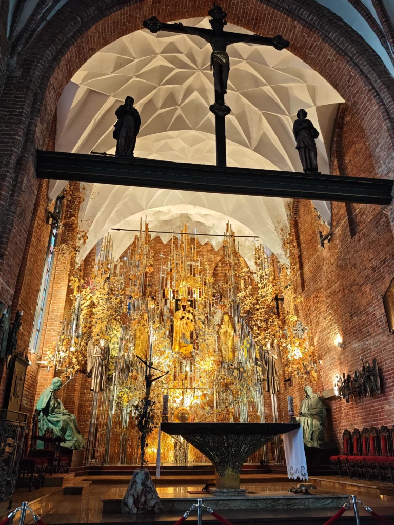 huge amber altar at the basilica of st bridget