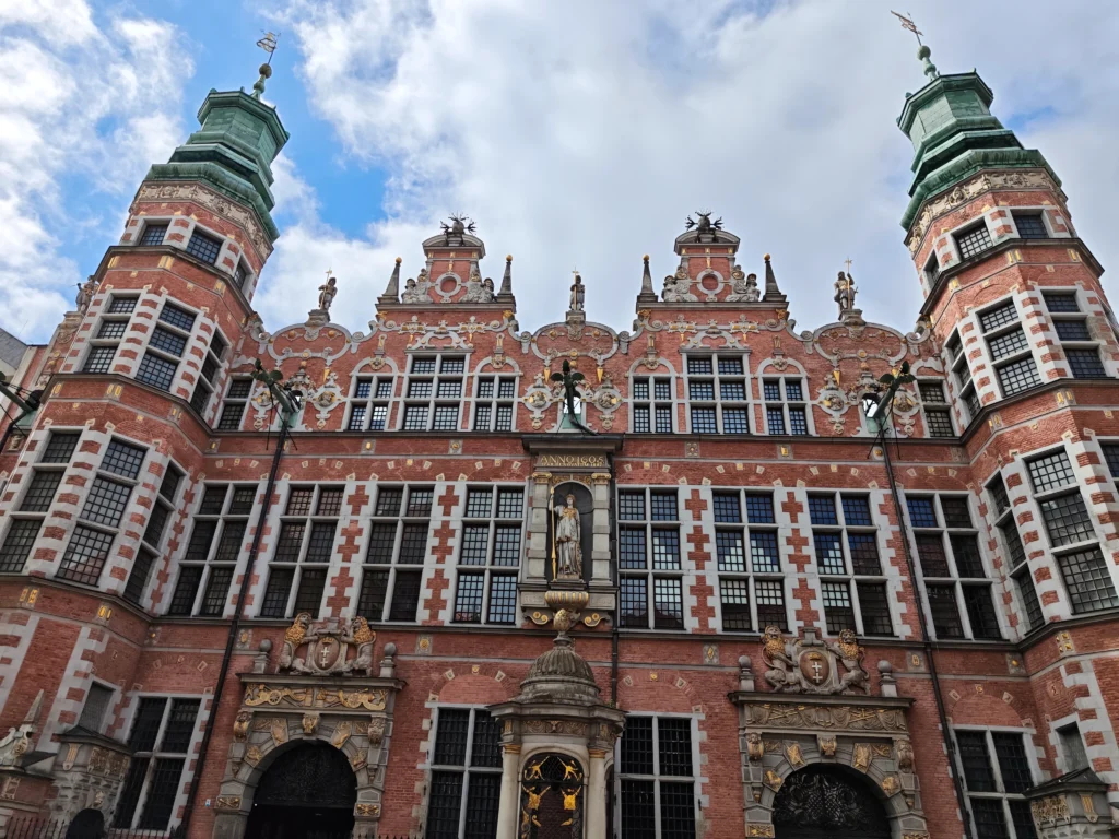 beautiful Dutch renaissance style of the armoury building in gdansk, poland
