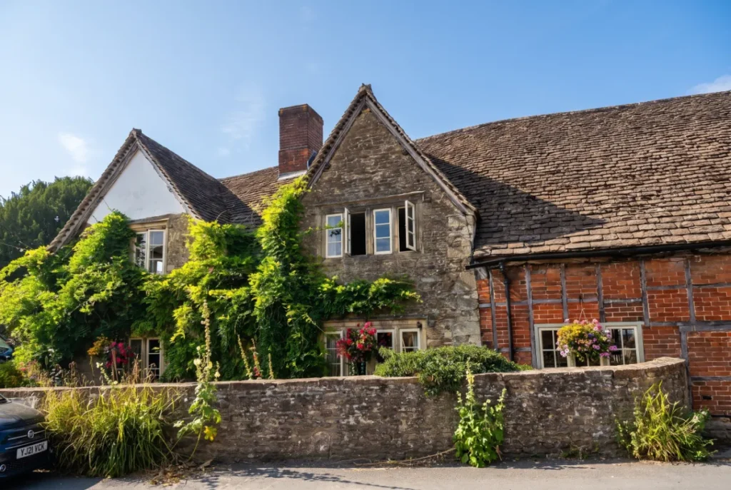 beautiful cottages of lacock, used as a filming location for harry potter