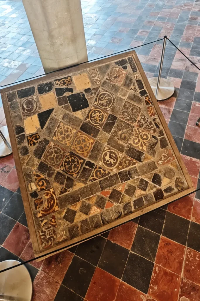 medieval tile at chapter house of lacock abbey, the filming location of the mirror of erised in harry potter