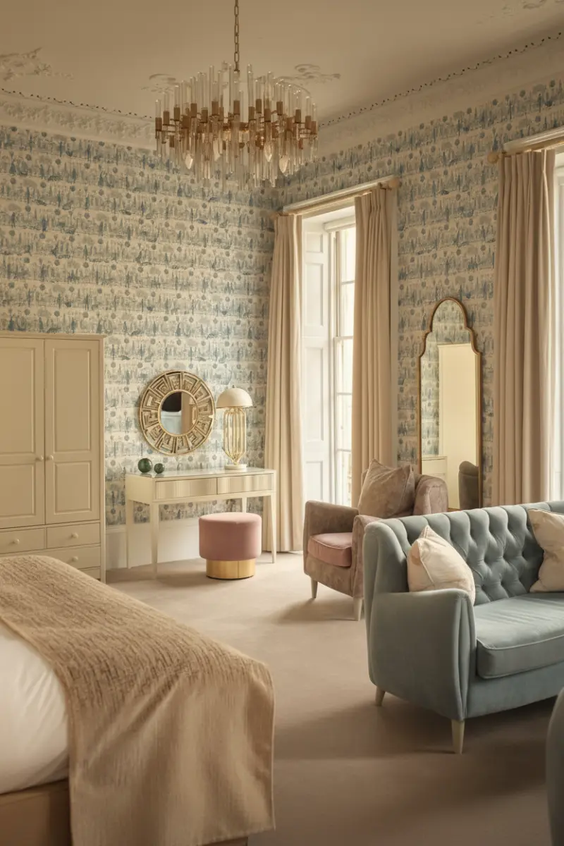 stylish interior of queensberry hotel, a luxury boutique hotel in bath, uk