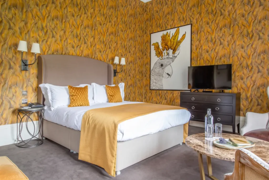 quirky interior of queensberry hotel, a luxury boutique hotel in bath, UK